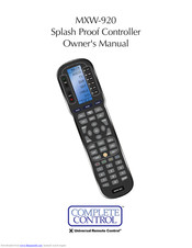 Universal Remote Control COMPLETE CONTROL MXW-920 Owner's Manual