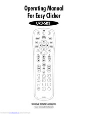 Universal Remote Control Easy Clicker UR3-SR3 Operating Manual