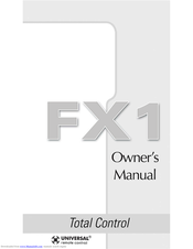 Universal Remote Control TOTAL CONTROL FX-1 Owner's Manual