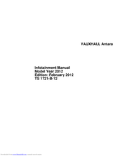 Vauxhall Antara Infotainment System Infotainment Manual