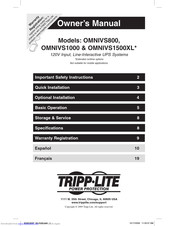 Tripp Lite OmniSmart OMNIVS800 Owner's Manual