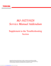 Toshiba MJ-1028 Service  Manual Addendum