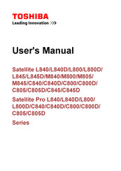 Toshiba Satellite Pro C805D Series User Manual