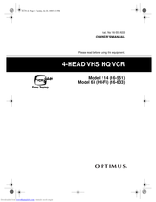Optimus Model 63 Owner's Manual