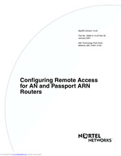 Nortel Remote Access for AN and Passport ARN Routers Configuration Manual