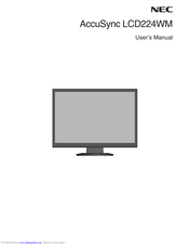 NEC AccuSync LCD224WM User Manual