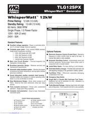 Multiquip WhisperWatt TLG12SPX Features And Specifications