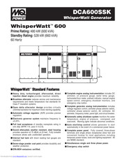 Multiquip WhisperWatt 600 DCA600SSK Features And Specifications