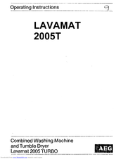 AEG LAVAMAT 2005T Operating Instructions Manual