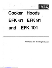 AEG EFK 91 Installation And Operating Instructions Manual