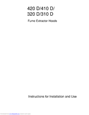 AEG 310 D Instructions For Installation And Use Manual