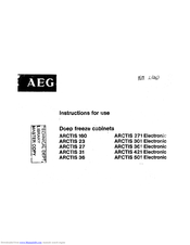AEG Arctis 421 Electronic Instructions For Use Manual