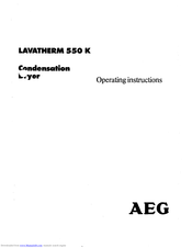 AEG LAVATHERM 550 K Operating Instructions Manual