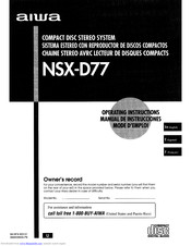 Aiwa NSX-D77 Operating Instructions Manual