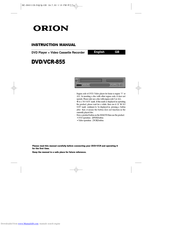 Orion DVD/VCR-855 Instruction Manual