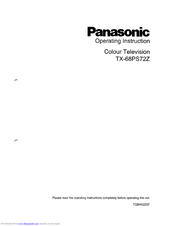 Panasonic TX-68PS72Z Operating Instructions Manual
