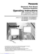 Panasonic Panaboard KX-BP800A Operating Instructions Manual