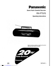 Panasonic RX-FT570 Operating Instructions Manual