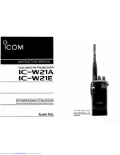 Icom IC-W21A Instruction Manual