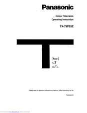 Panasonic TX-79P25Z Operating Instructions Manual