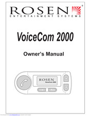ROSEN VoiceCom 2000 Owner's Manual