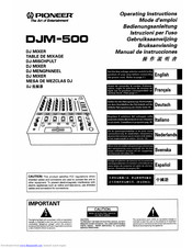 Pioneer DJM-500 Operating Instructions Manual