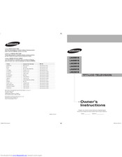 Samsung LN46N81B Owner's Instructions Manual