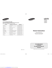 Samsung LA32N7 Owner's Instructions Manual