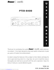 Power Acoustik PTID-8400 User Manual