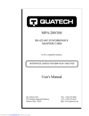 Quatech MPA-200 User Manual