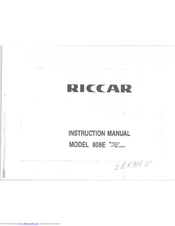 Riccar 808E Instruction Manual