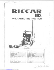 Riccar RL-330 Operating Instructions Manual