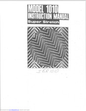 RICCAR 1010 Super Stretch Instruction Manual