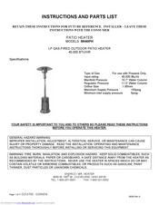 Mr. Heater MH40PH Instructions And Parts List