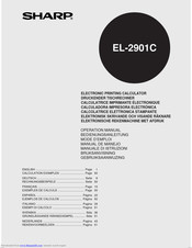 Sharp EL-2901C Operation Manual