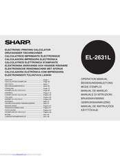 Sharp EL-2631L Operation Manual