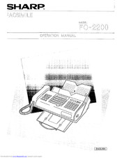 Sharp FO-2200 Operation Manual