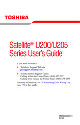 Toshiba Satellite U205 Series User Manual