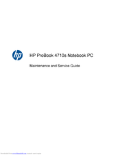 HP FM850UT - SMART BUY 4710S T6570 Notebook Maintenance And Service Manual