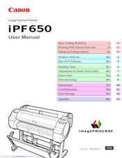 Canon iPF750 - imagePROGRAF Color Inkjet Printer User Manual