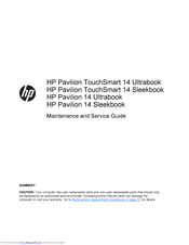 HP Pavilion TouchSmart 14 Sleekbook Maintenance And Service Manual