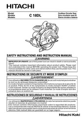 Hitachi C 18DL Safety Instructions And Instruction Manual
