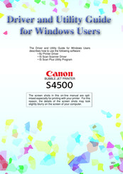 Canon S4500 - BJC Color Inkjet Printer Manual