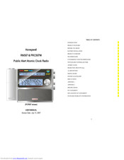 Honeywell PCR507W - NOAA Weather Alert/All Hazard S.A.M.E FM Radio User Manual