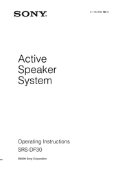 Sony SRSDF30 - PC 2.1 Speakers Operating Instructions Manual