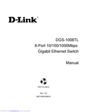 D-Link DGS-1008TL Manual