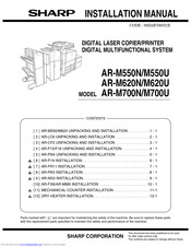 Sharp AR M550N - B/W Laser - Copier Installation Manual
