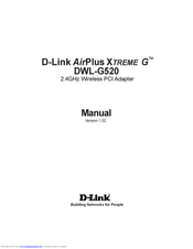 D-Link G520 - AirPlus Xtreme G DWL Manual
