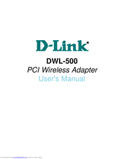 D-Link DWL-500 - 11Mb Wireless LAN PCI Network Card User Manual