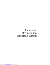 Brother Pacesetter BES Lettering Instruction Manual